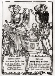 A halál jön a festőért, a „Der Todten Tanz”-ból, Bázel, 1843